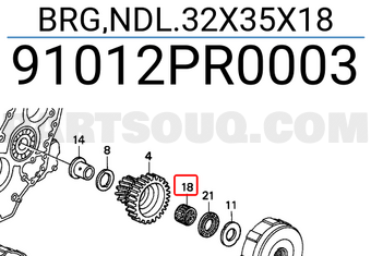 Honda 91012PR0003 BRG,NDL.32X35X18