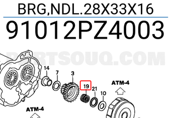 Honda 91012PZ4003 BRG,NDL.28X33X16
