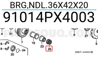 Honda 91014PX4003 BRG,NDL.36X42X20