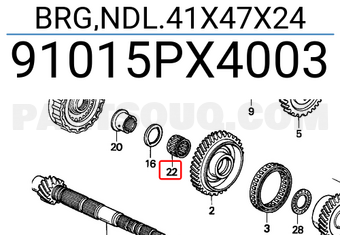 Honda 91015PX4003 BRG,NDL.41X47X24