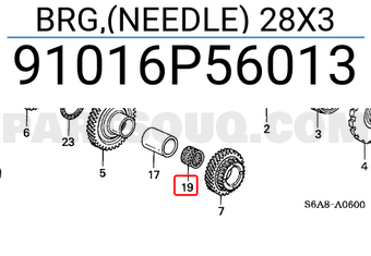Honda 91016P56013 BRG,(NEEDLE) 28X3