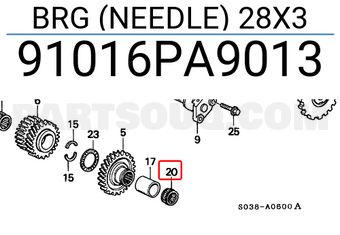 Honda 91016PA9013 BRG (NEEDLE) 28X3