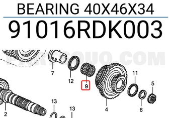 Honda 91016RDK003 BEARING 40X46X34