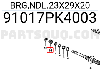 Honda 91017PK4003 BRG,NDL.23X29X20