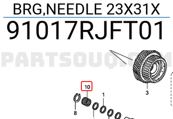 Honda 91017RJFT01 BRG,NEEDLE 23X31X