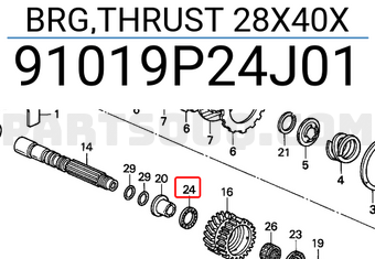 Honda 91019P24J01 BRG,THRUST 28X40X