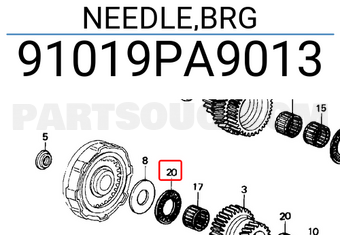 Honda 91019PA9013 NEEDLE,BRG