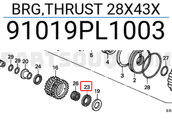 Honda 91019PL1003 BRG,THRUST 28X43X