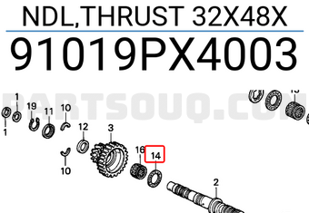 Honda 91019PX4003 NDL,THRUST 32X48X