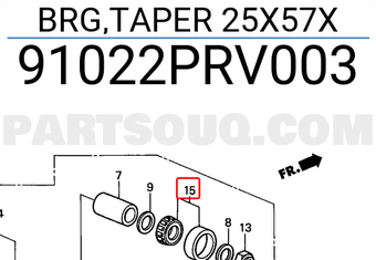 Honda 91022PRV003 BRG,TAPER 25X57X