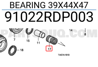 Honda 91022RDP003 BEARING 39X44X47