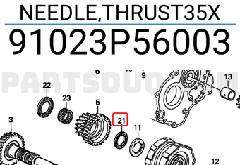 Honda 91023P56003 NEEDLE,THRUST35X