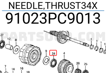 Honda 91023PC9013 NEEDLE,THRUST34X