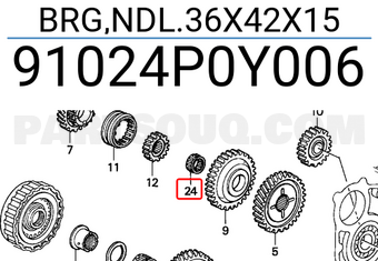 Honda 91024P0Y006 BRG,NDL.36X42X15