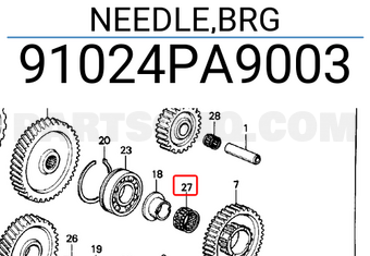 Honda 91024PA9003 NEEDLE,BRG