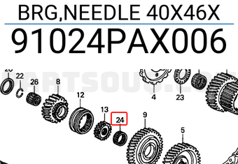 Honda 91024PAX006 BRG,NEEDLE 40X46X