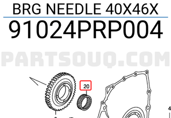 Honda 91024PRP004 BRG NEEDLE 40X46X