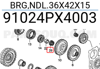 Honda 91024PX4003 BRG,NDL.36X42X15
