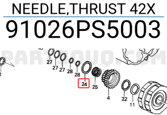 Honda 91026PS5003 NEEDLE,THRUST 42X