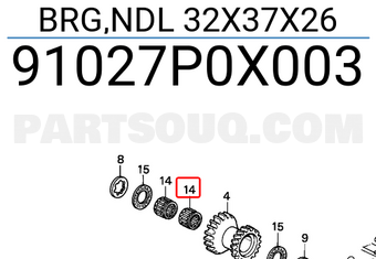 Honda 91027P0X003 BRG,NDL 32X37X26
