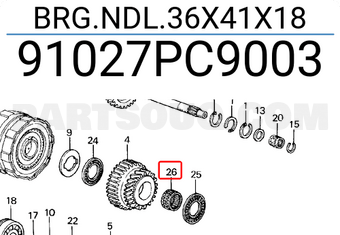 Honda 91027PC9003 BRG.NDL.36X41X18