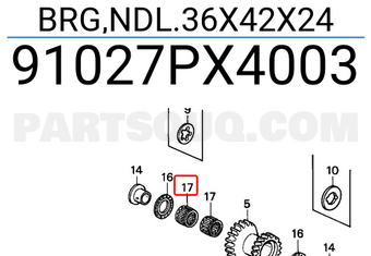Honda 91027PX4003 BRG,NDL.36X42X24