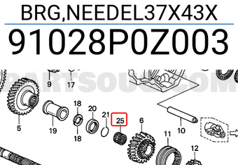 Honda 91028P0Z003 BRG,NEEDEL37X43X