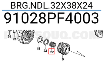 Honda 91028PF4003 BRG,NDL.32X38X24