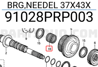 Honda 91028PRP003 BRG,NEEDEL 37X43X