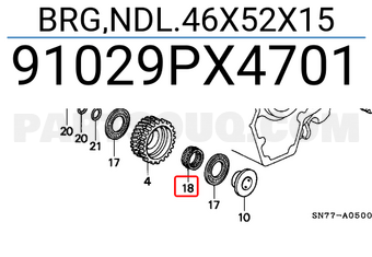 Honda 91029PX4701 BRG,NDL.46X52X15