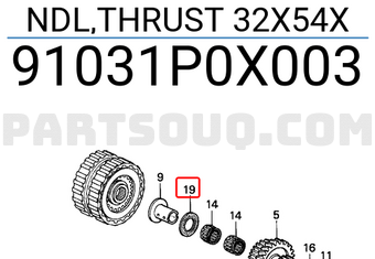 Honda 91031P0X003 NDL,THRUST 32X54X