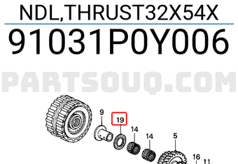 Honda 91031P0Y006 NDL,THRUST32X54X