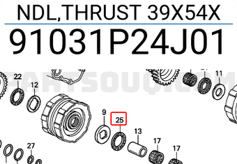 Honda 91031P24J01 NDL,THRUST 39X54X