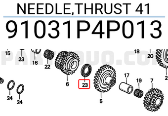Honda 91031P4P013 NEEDLE,THRUST 41