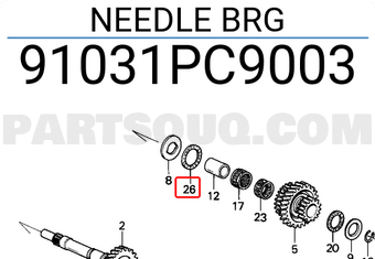 Honda 91031PC9003 NEEDLE BRG