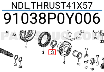 Honda 91038P0Y006 NDL,THRUST41X57