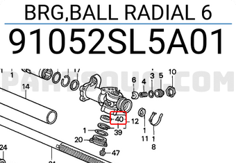 Honda 91052SL5A01 BRG,BALL RADIAL 6