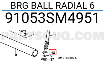 Honda 91053SM4951 BRG BALL RADIAL 6