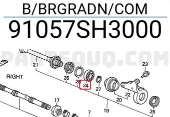 Honda 91057SH3000 B/BRGRADN/COM