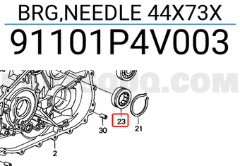 Honda 91101P4V003 BRG,NEEDLE 44X73X