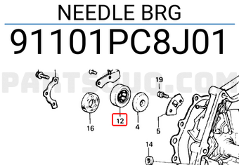 Honda 91101PC8J01 NEEDLE BRG