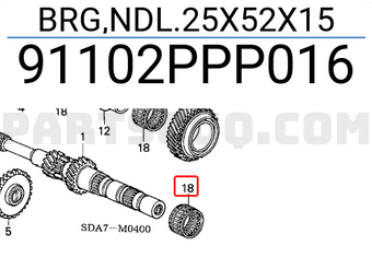 Honda 91102PPP016 BRG,NDL.25X52X15