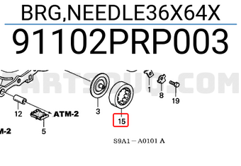 Honda 91102PRP003 BRG,NEEDLE36X64X