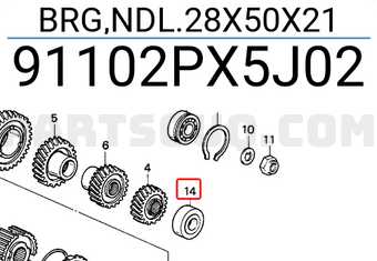 Honda 91102PX5J02 BRG,NDL.28X50X21