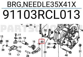 Honda 91103RCL013 BRG,NEEDLE35X41X