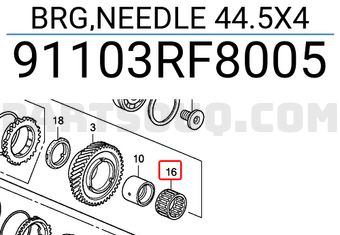 Honda 91103RF8005 BRG,NEEDLE 44.5X4