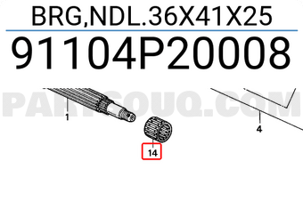 Honda 91104P20008 BRG,NDL.36X41X25