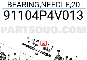 Honda 91104P4V013 BEARING,NEEDLE,20