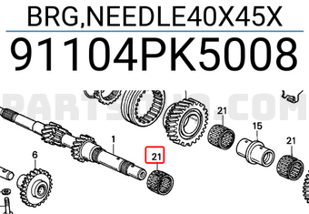 Honda 91104PK5008 BRG,NEEDLE40X45X