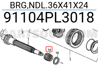 Honda 91104PL3018 BRG,NDL.36X41X24